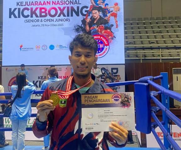 Milio Oner Lengkapi 4 Emas Sumbar di Kejurnas Kickboxing 2025